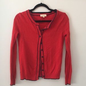 ModCloth Fire Red/Navy Classic Cardigan